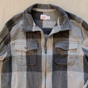 Boy’s Grey Checkered‎ Zip Jacket size L